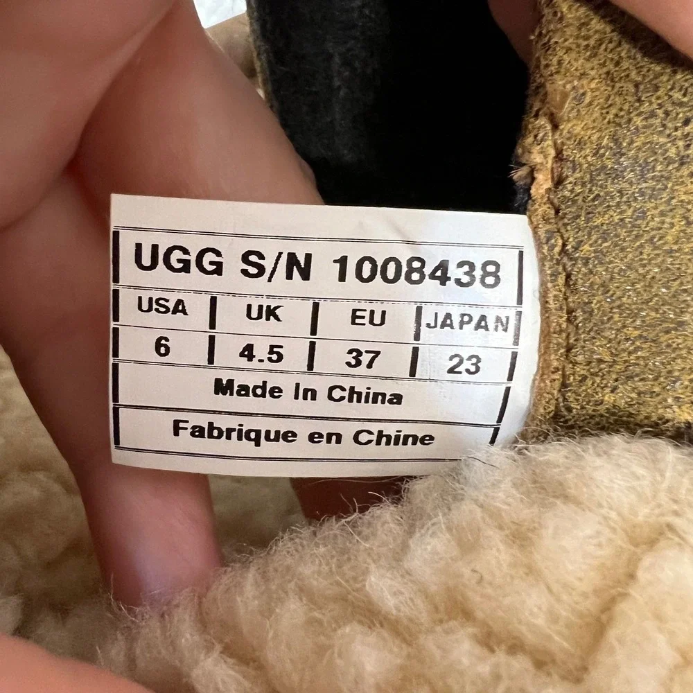 UGG Cailyn 1008438 Waterproof Leather Shearling Tall Boots Brown CabinCore 6